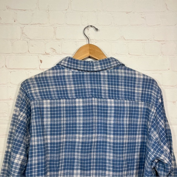 CE Schmidt Flannel Womens 1X Blue Button Up Plaid Flannel Shirt Fit For Her - Picture 10 of 11